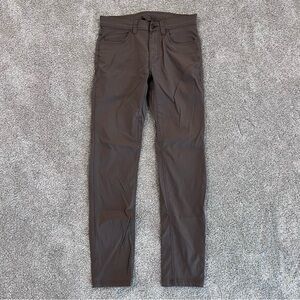 Prana Brion Pants Slim Fit Nylon Blend Stretch Hiking Outdoors Brown Men's 30x34